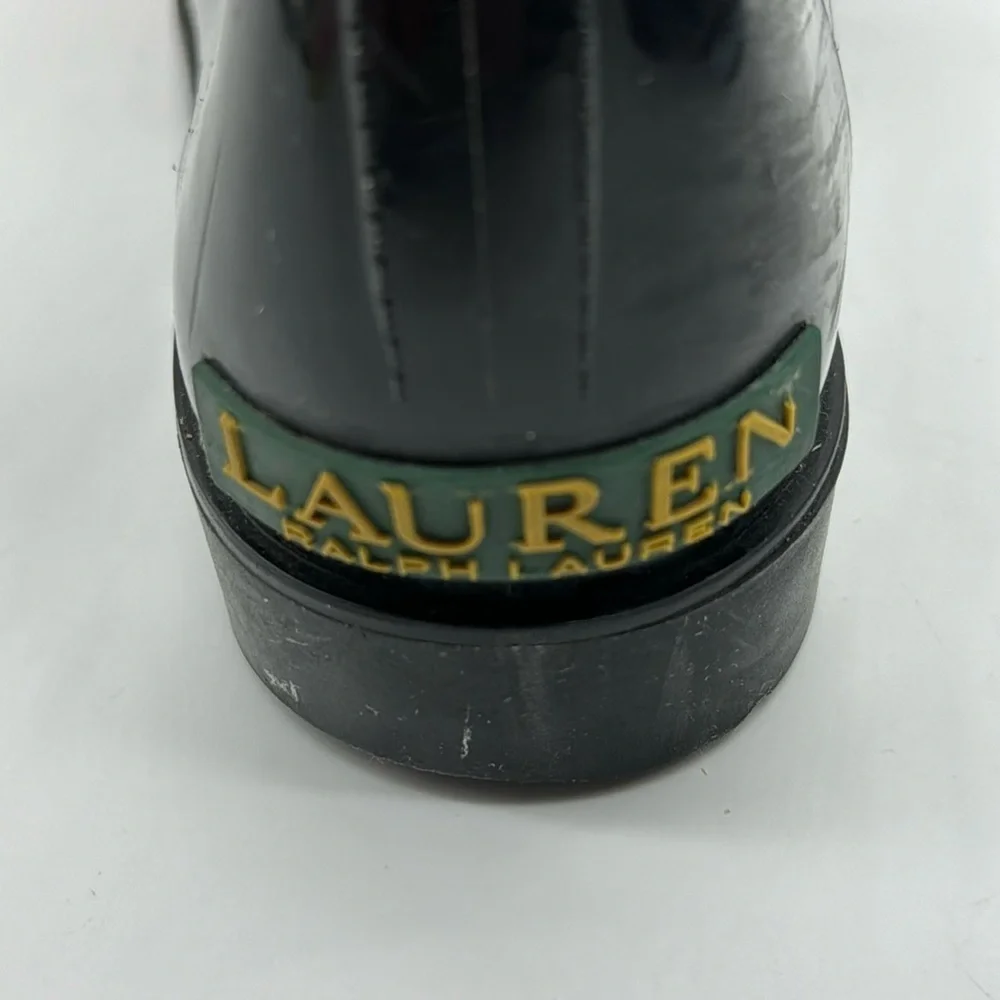 Ralph Lauren Tally Black Pull On Short Rain Boots Size 9 BAB6611H